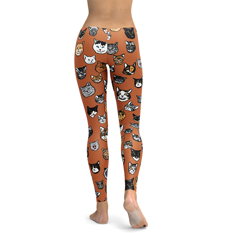 IKemiter Crazy Cat Lady Deluxe Leggings Women's High Waist Pattern Printted  Ankle Elastic Tights Legging 