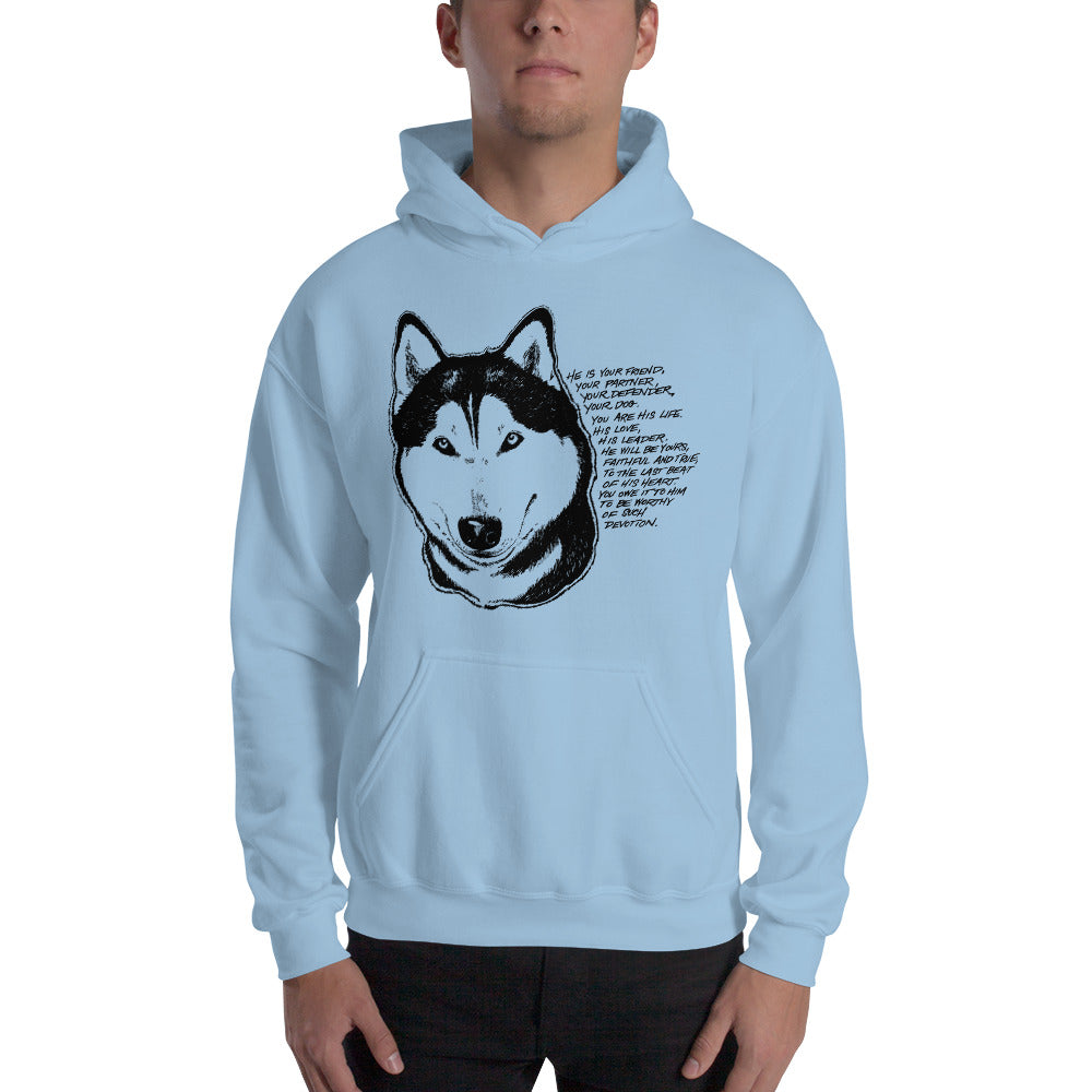 Husky in a on sale hoodie